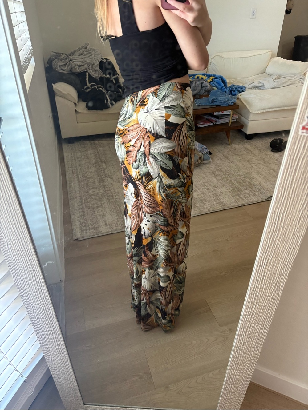 Windsor Tropical Leaf Maxi Skirt - Green/Brown/White